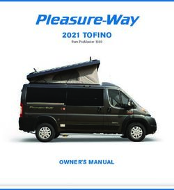 2021 TOFINO - OWNER'S MANUAL - Ram ProMaster 1500 - Pleasure-Way