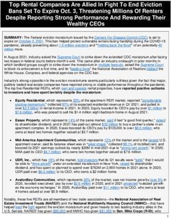 Top Rental Companies Are Allied In Fight To End Eviction Bans Set To Expire Oct. 3, Threatening Millions Of Renters Despite Reporting Strong ...