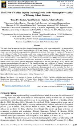 The Effect of Guided Inquiry Learning Model to the Metacognitive Ability of Primary School Students - Moraref