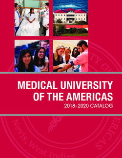 MEDICAL UNIVERSITY OF THE AMERICAS 2018-2020 CATALOG
