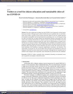 Twitter as a tool for citizen education and sustainable cities af- ter COVID-19 - Preprints.org