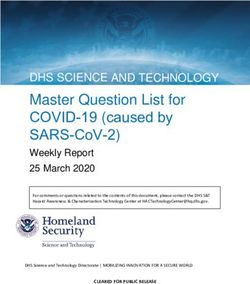 COVID-19 (CAUSED BY SARS-COV-2) - MASTER QUESTION LIST FOR - HOMELAND SECURITY