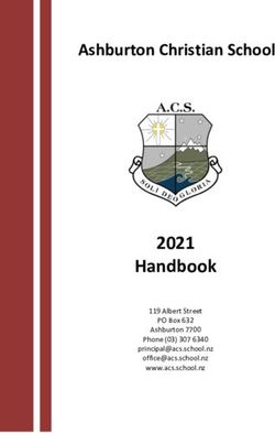 Handbook 2021 - Ashburton Christian School - 119 Albert Street PO Box 632 Ashburton 7700