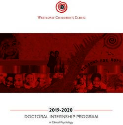 2019-2020 DOCTORAL INTERNSHIP PROGRAM - Westcoast Children's Clinic - WestCoast Children's Clinic