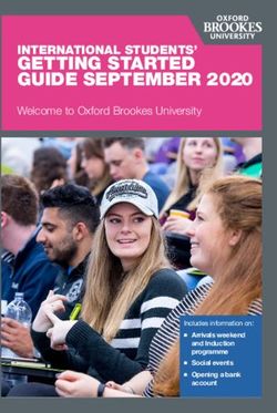 GETTING STARTED GUIDE SEPTEMBER 2020 - INTERNATIONAL STUDENTS' Welcome to Oxford Brookes University - Oxford Brookes ...