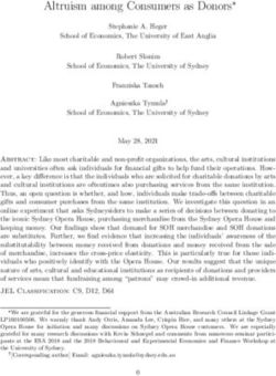 Altruism among Consumers as Donors* - Stephanie A. Heger