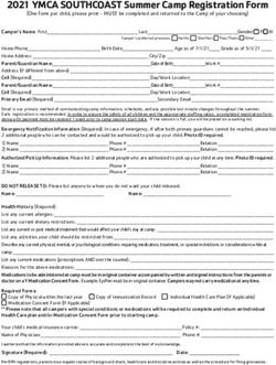 2021 YMCA SOUTHCOAST Summer Camp Registration Form