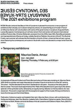 The 2021 exhibitions program - Mus&eacute;e cantonal des Beaux-Arts