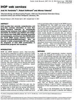 IHOP web services Jose M. Ferna ndez1,*, Robert Hoffmann2 and Alfonso Valencia1