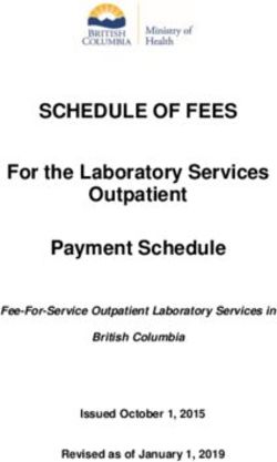 SCHEDULE OF FEES For the Laboratory Services Outpatient Payment Schedule - Fee-For-Service Outpatient Laboratory Services in British Columbia