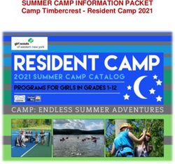 SUMMER CAMP INFORMATION PACKET - Camp Timbercrest - Resident Camp 2021
