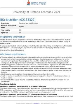 BSc Nutrition (02133322) - University of Pretoria