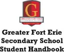 Greater Fort Erie Secondary School Student Handbook