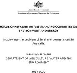HOUSE OF REPRESENTATIVES STANDING COMMITTEE ON ENVIRONMENT AND ENERGY - DEPARTMENT OF AGRICULTURE, WATER AND THE ENVIRONMENT JULY 2020 Inquiry ...