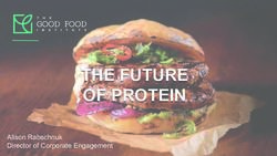 THE FUTURE OF PROTEIN - Alison Rabschnuk Director of Corporate Engagement - American Food Innovate Summit