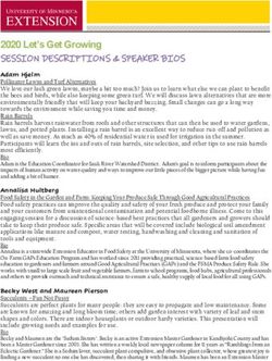 2020 Let's Get Growing - SESSION DESCRIPTIONS & SPEAKER BIOS - UMN Extension