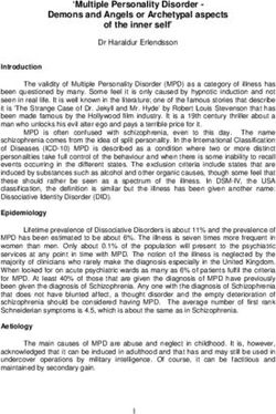 Multiple Personality Disorder - Demons and Angels or Archetypal aspects of the inner self'