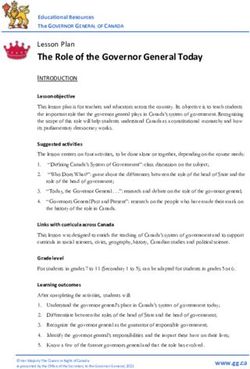 The Role of the Governor General Today - Lesson Plan