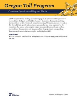 Committee Questions and Requests Matrix - State of Oregon