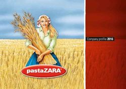 Company profile 2016 - Pasta Zara