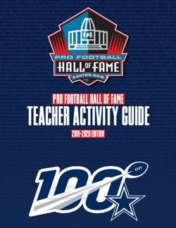 TEACHER ACTIVITY GUIDE - PRO FOOTBALL HALL OF FAME 2019-2020 EDITIOn