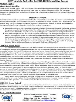 CCE Team Info Packet for the 2019-2020 Competitive Season