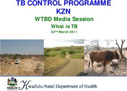 TB CONTROL PROGRAMME KZN - WTBD Media Session What is TB