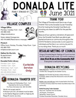 June 2021 - Curbside Service Only - Village of Donalda