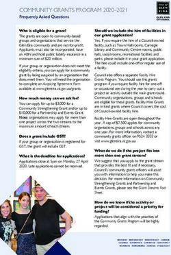 COMMUNITY GRANTS PROGRAM 2020-2021 - Frequently Asked Questions - Glen Eira ...