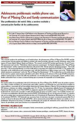 Adolescents problematic mobile phone use, Fear of Missing Out and family communication - E-LIS repository