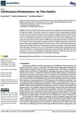 Glioblastoma Metabolomics-In Vitro Studies - MDPI