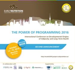 THE POWER OF PROGRAMMING 2016 - International Conference on Developmental Origins of Adiposity and Long-Term Health - Early Nutrition