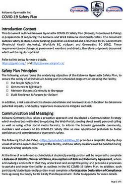 COVID-19 Safety Plan Kelowna Gymnastix Inc.