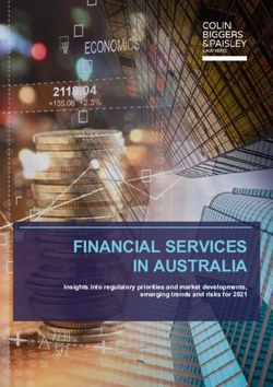 FINANCIAL SERVICES IN AUSTRALIA - Insights into regulatory priorities and market developments, emerging trends and risks for 2021 - Colin Biggers ...