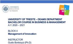 UNIVERSITY OF TRIESTE - DEAMS DEPARTMENT BACHELOR COURSE IN BUSINESS & MANAGEMENT - A.Y. 2020 - 2021 BLOCK 4