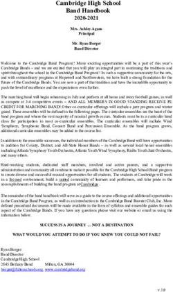 Cambridge High School Band Handbook 2020-2021