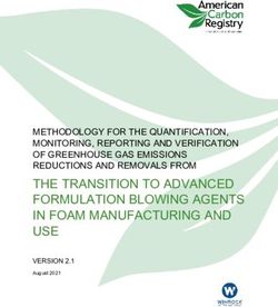THE TRANSITION TO ADVANCED FORMULATION BLOWING AGENTS IN FOAM MANUFACTURING AND USE - METHODOLOGY FOR THE QUANTIFICATION, MONITORING, REPORTING ...
