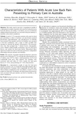 Characteristics of Patients With Acute Low Back Pain Presenting to Primary Care in Australia