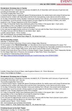 EVENTI info: tel. 0541 53399 - www.riminiturismo.it - Rimini turismo