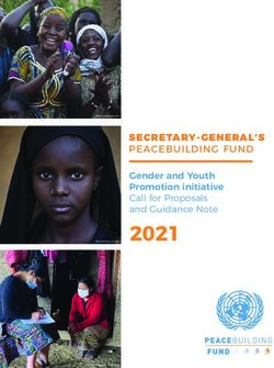 2021 SECRETARY-GENERAL'S PEACEBUILDING FUND - Gender and Youth Promotion initiative Call for Proposals and Guidance Note - the United Nations