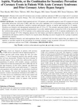 Aspirin, Warfarin, or the Combination for Secondary Prevention of Coronary Events in Patients With Acute Coronary Syndromes and Prior Coronary ...