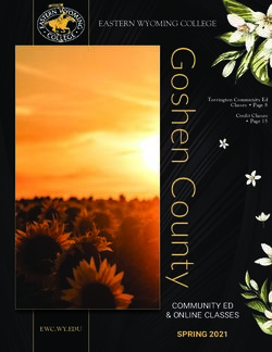 COMMUNITY ED & ONLINE CLASSES - SPRING 2021 - EASTERN WYOMING COLLEGE