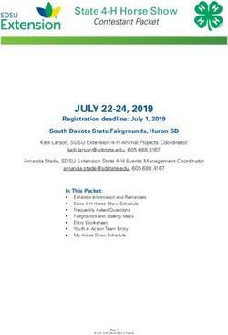 JULY 22-24, 2019 State 4-H Horse Show - Contestant Packet - SDSU Extension