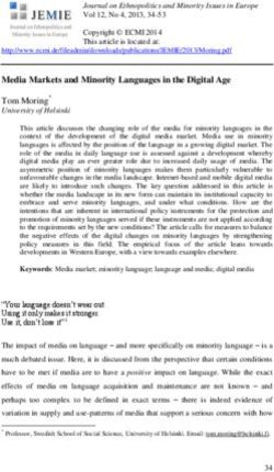 Media Markets and Minority Languages in the Digital Age Tom Moring
