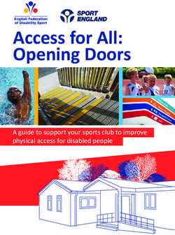 Access for All: Opening Doors - A guide to support your sports club to improve physical access for disabled people