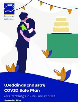 Weddings Industry COVID Safe Plan - for Weddings in For-Hire Venues September 2020 - Salsa Bar ...