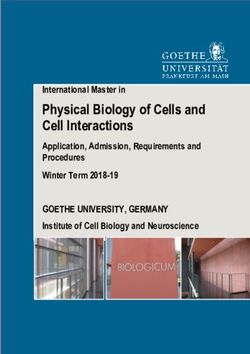 Physical Biology of Cells and Cell Interactions - Goethe-Universit&auml;t