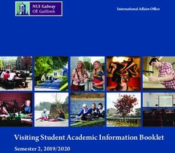 Visiting Student Academic Information Booklet - Semester 2, 2019/2020 National University of Ireland, Galway - NUI Galway