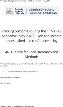 Tracking outcomes during the COVID-19 pandemic (May 2020) - Job and income losses halted and confidence rising ANU Centre for Social Research and ...
