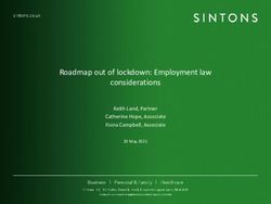 Roadmap out of lockdown: Employment law considerations - Keith Land, Partner Catherine Hope, Associate Fiona Campbell, Associate